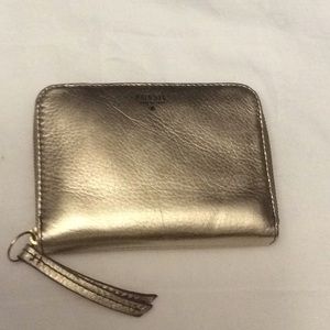 Fossil metallic leather wallet